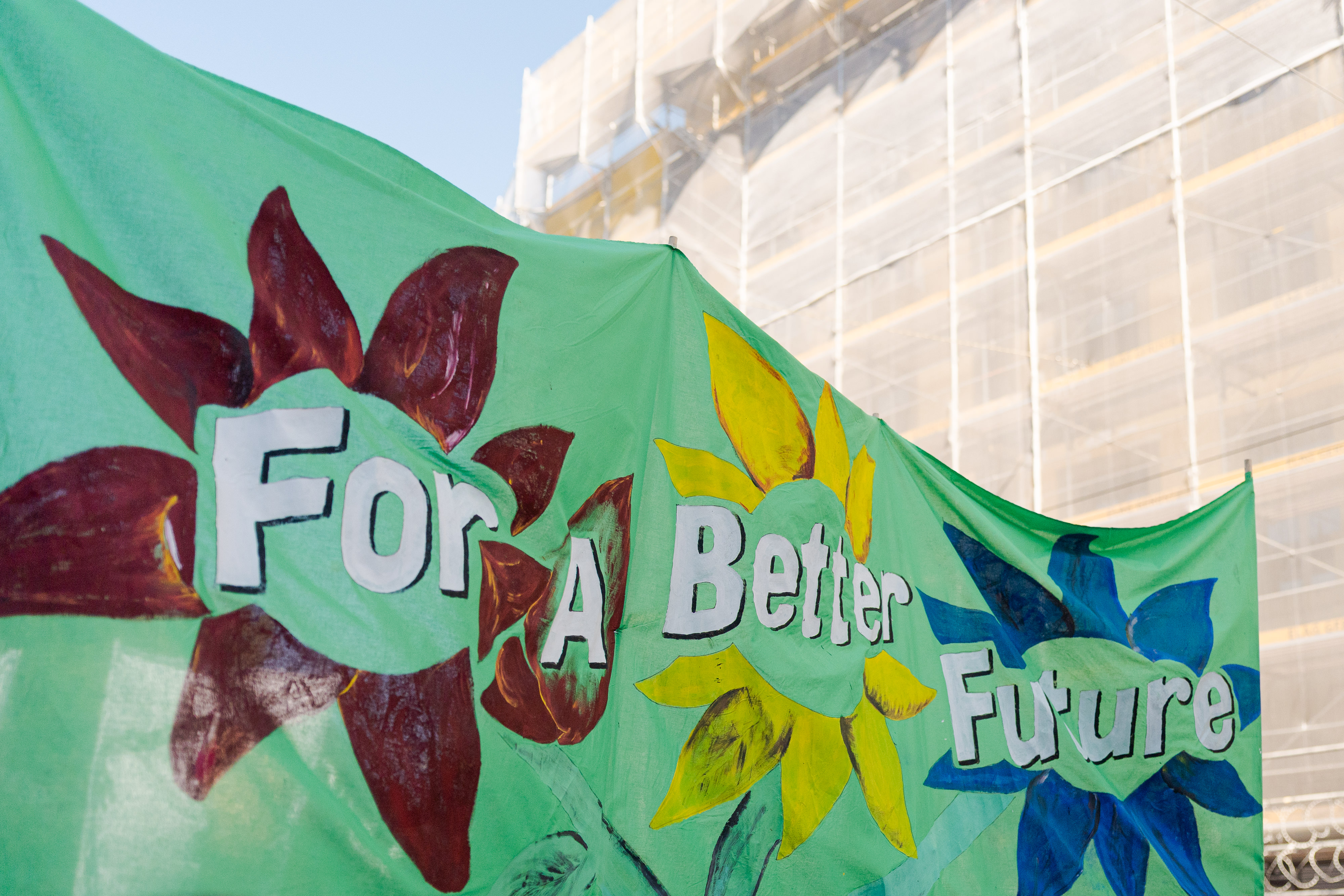Banner "For a better future"