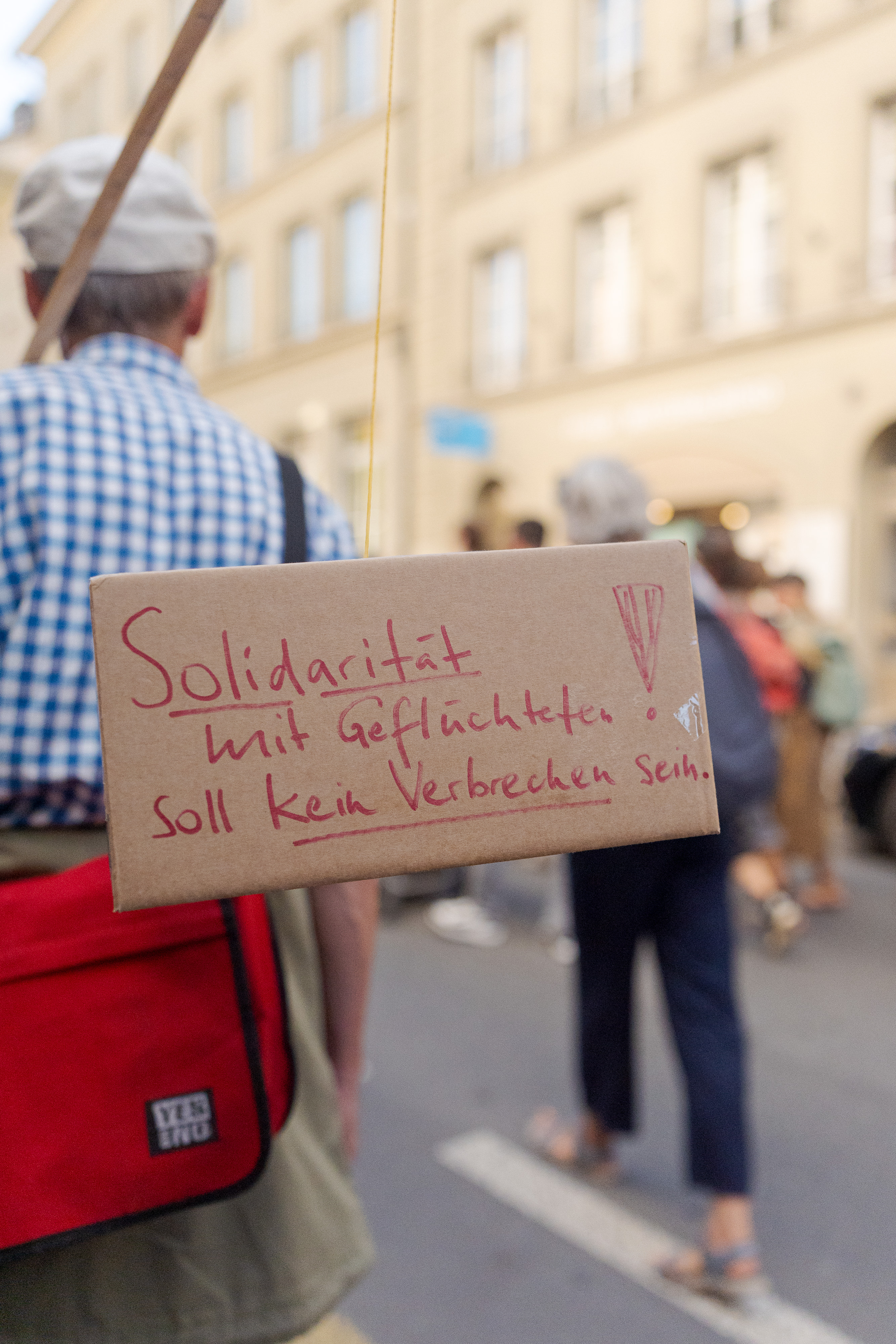 Panneau "Solidarität ist keine Verbrechen"