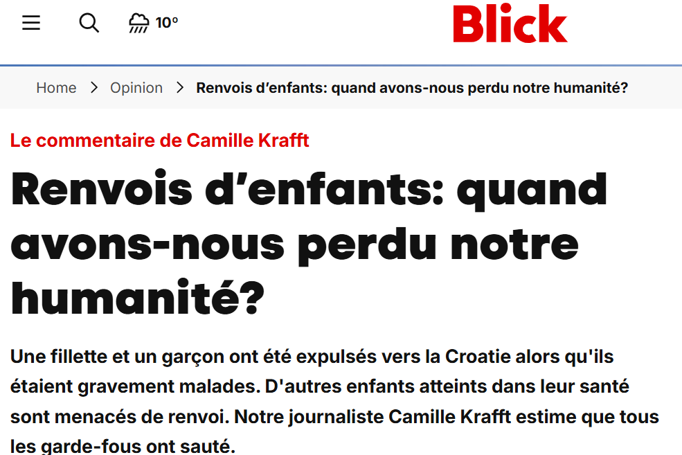 Webseite vom Blick mit dem erwähnten Artikel