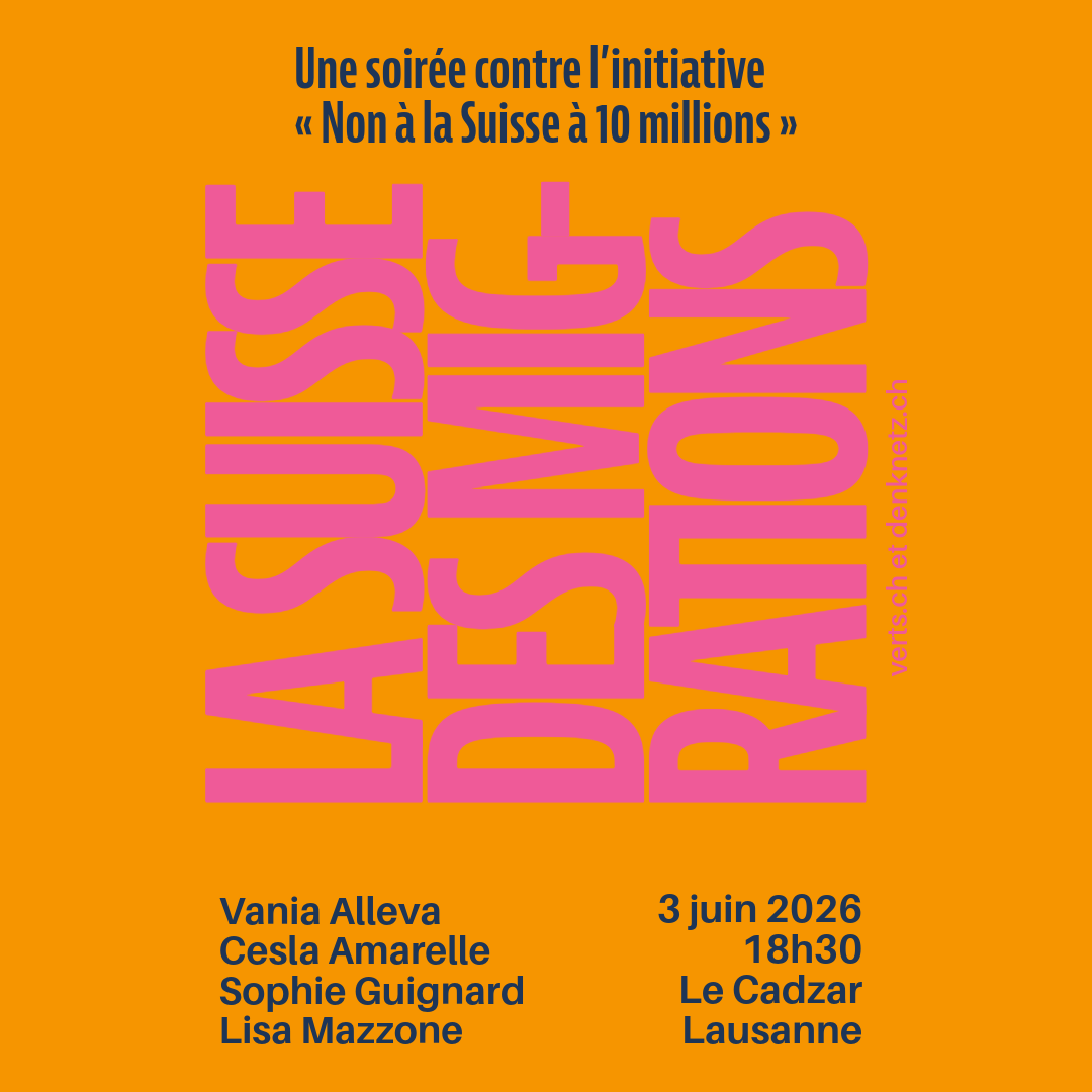 Flyer avec titre de l'événement en rose sur fond orange