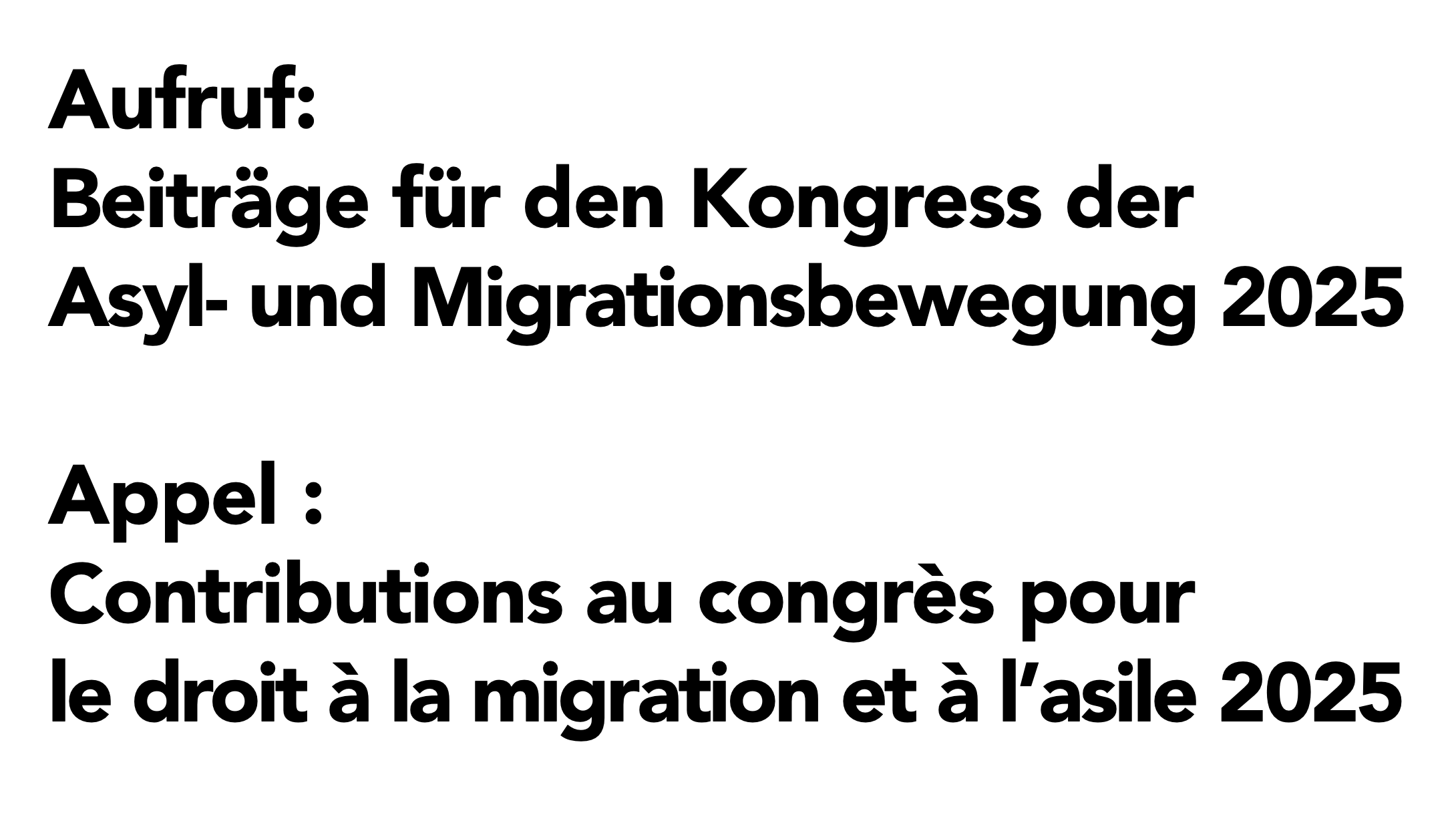 Aufruf / Appel